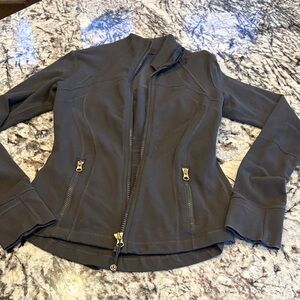 Lululemon Define Jacket - Dark Olive with Gold Detail